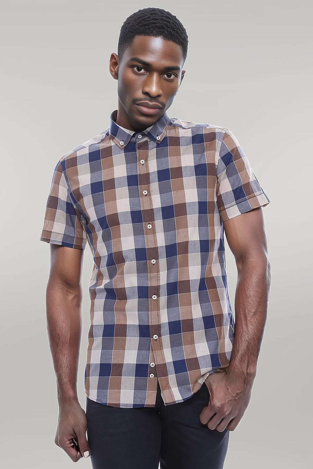 Camicia in cotone con motivo a quadri - Wessi
