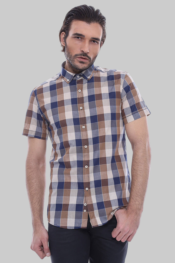 Camisa de algodón con estampado de cuadros - Wessi