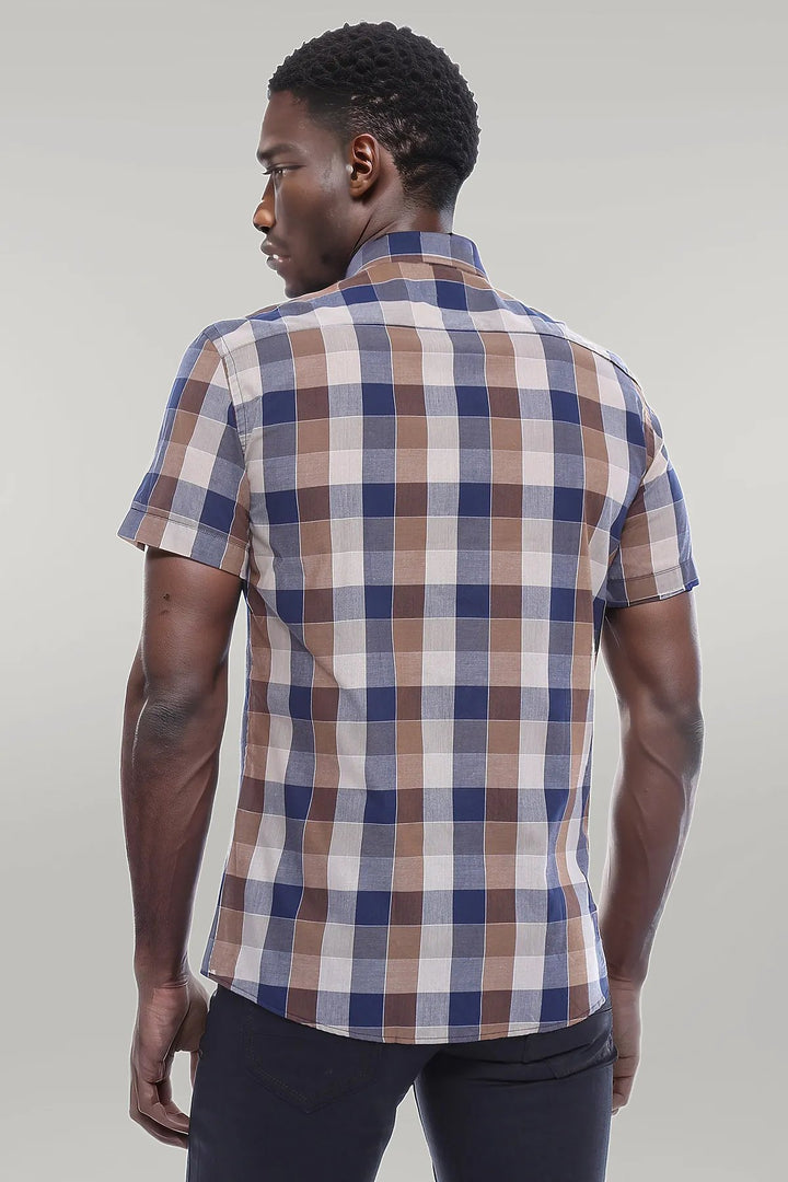 Camicia in cotone con motivo a quadri - Wessi