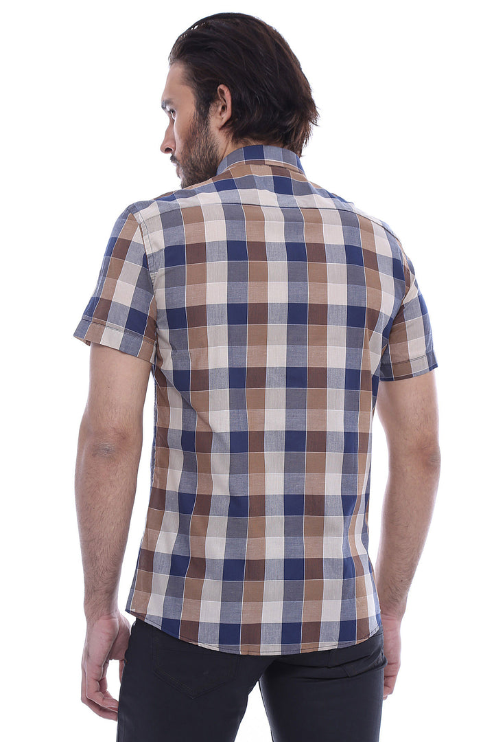 Camisa de algodón con estampado de cuadros - Wessi