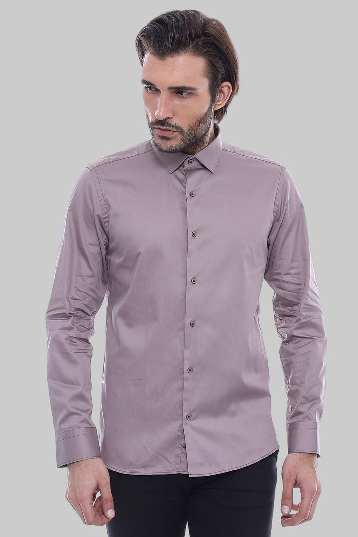 Camicia grigia da uomo a maniche lunghe slim fit - Wessi