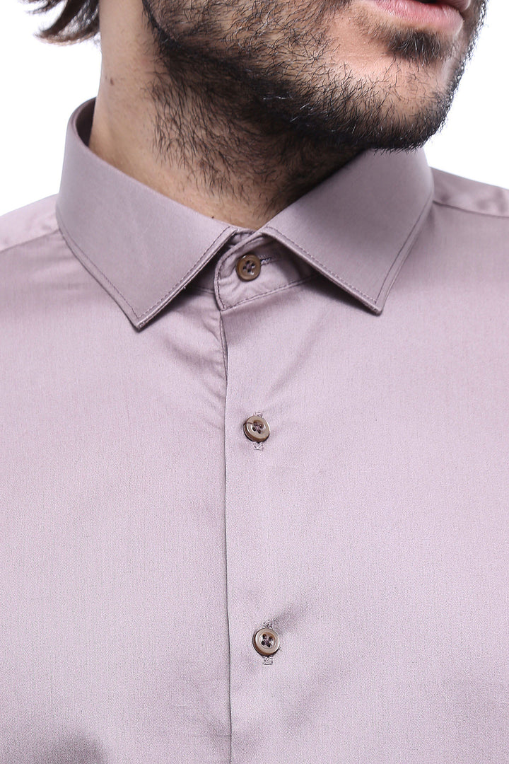 Camicia grigia da uomo a maniche lunghe slim fit - Wessi