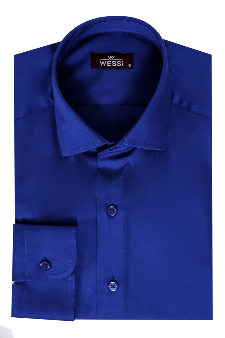 Blue Satin Shirt - Wessi