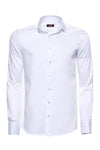 Cotton Satin Plain Slim Fit White Men Shirt - Wessi