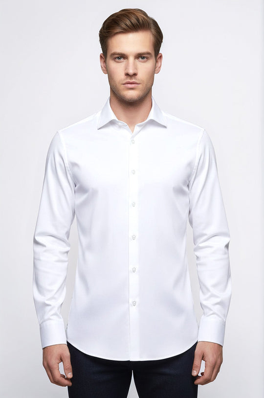 slim fit white mens dress shirt BOSS Men's shirt 50480070 White / 41