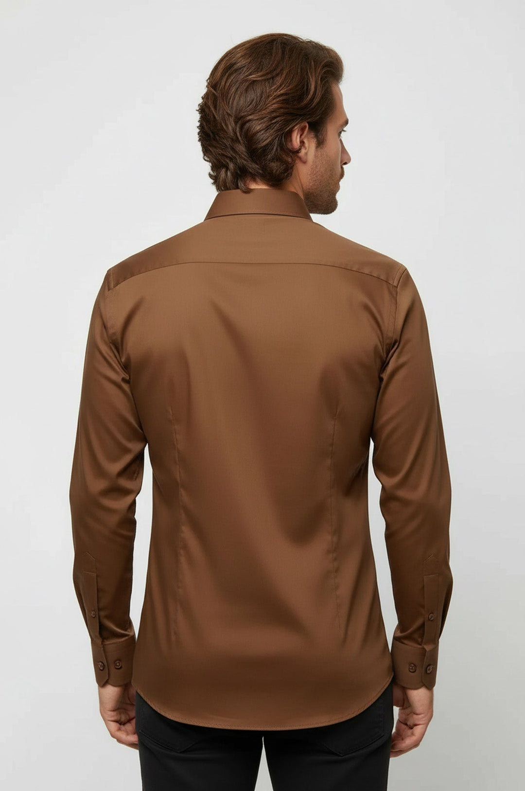 Tan Satin Shirt - Wessi