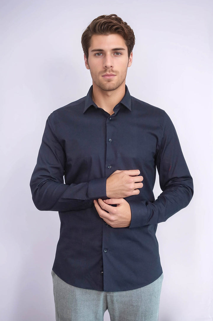 Camicia da uomo blu navy | Wess