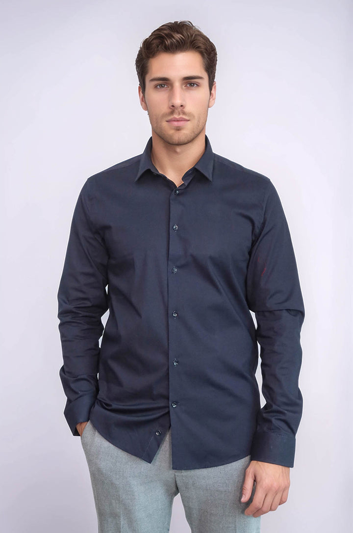 Camicia da uomo blu navy | Wess
