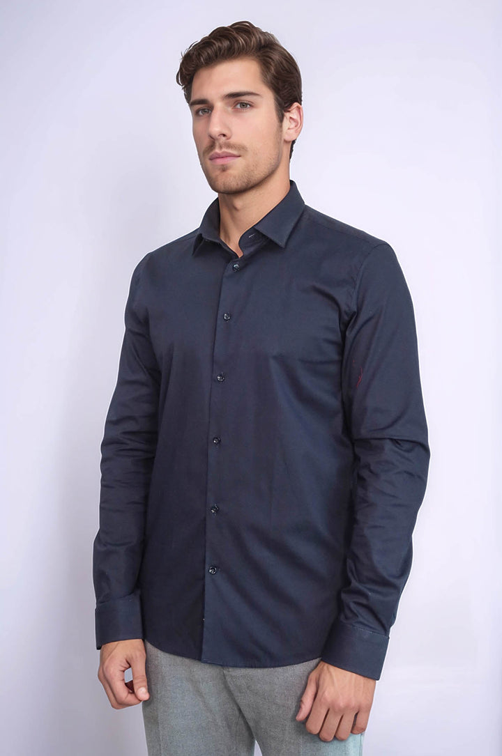 Camicia da uomo blu navy | Wess