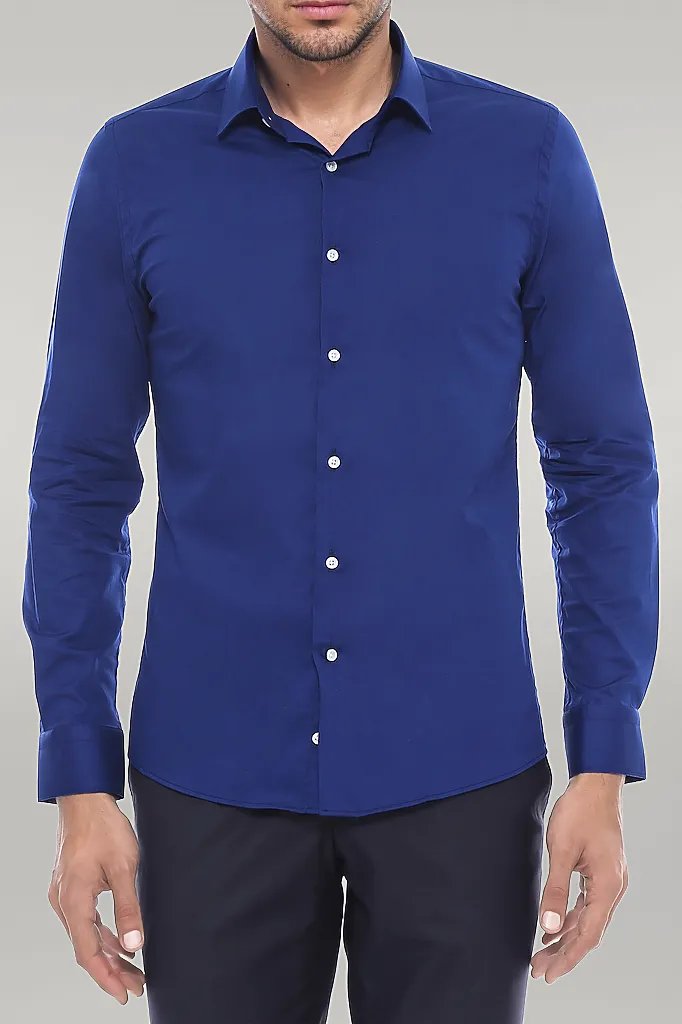 Indigo Blue Slim Fit Men's Shirt | Wessi