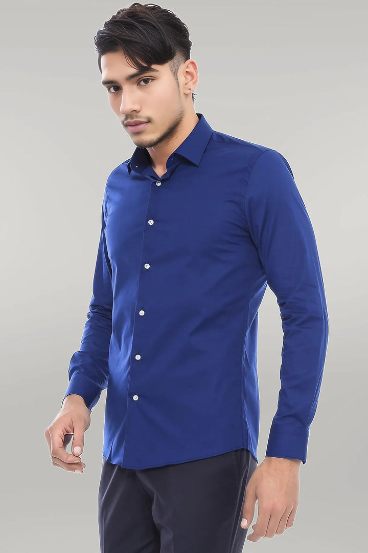 Indigo Blue Slim Fit Men's Shirt | Wessi