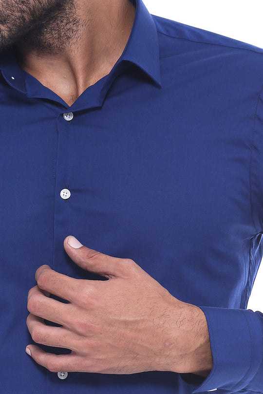indigo blue mens dress shirt Indigo Blue Slim Fit Men's Shirt