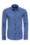 Long Sleeve Slim-Fit Navy Blue Men Shirt - Wessi