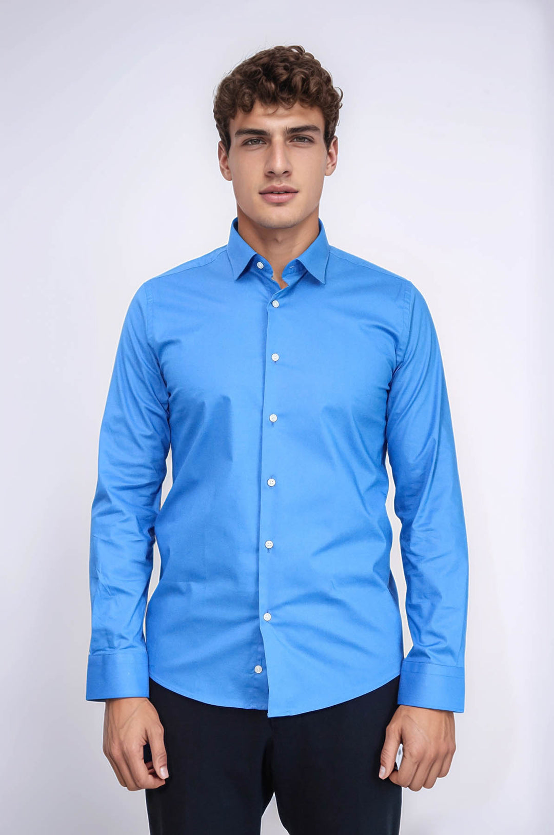 Camicia da uomo slim fit blu | Wess