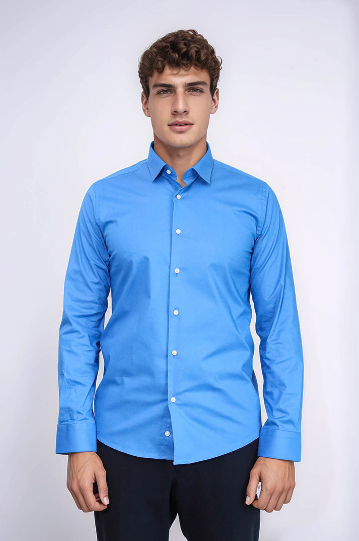 Camicia da uomo slim fit blu | Wess
