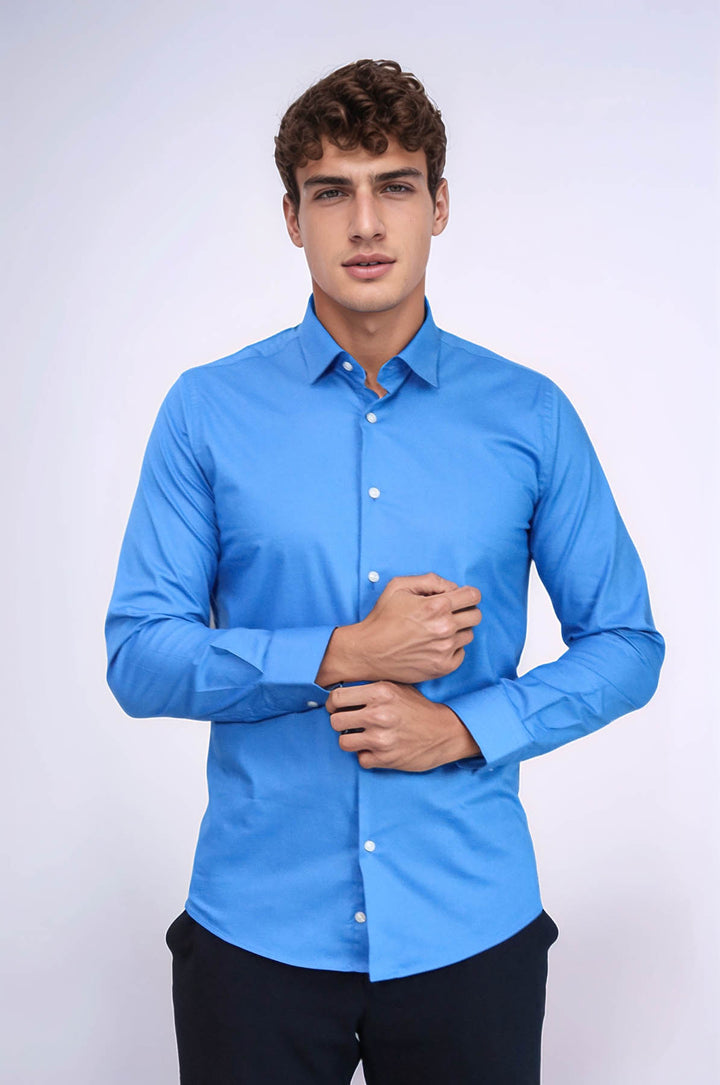 Camicia da uomo slim fit blu | Wess