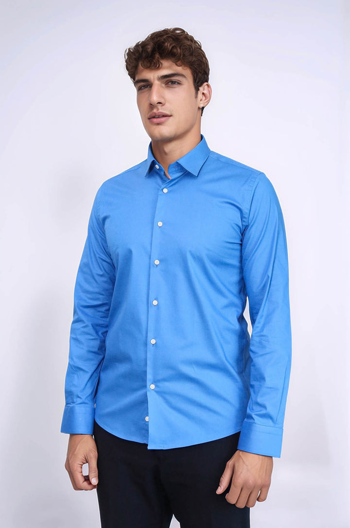Camicia da uomo slim fit blu | Wess