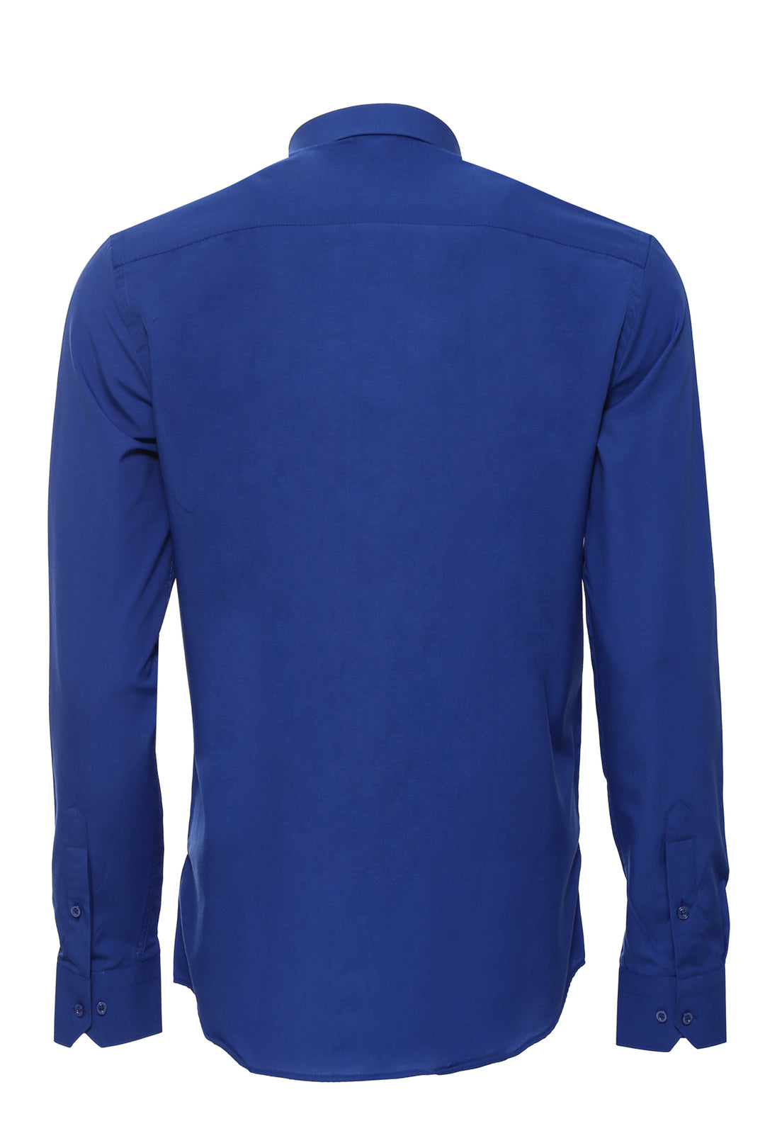 Plain Long Sleeves Indigo Blue Men Shirt - Wessi