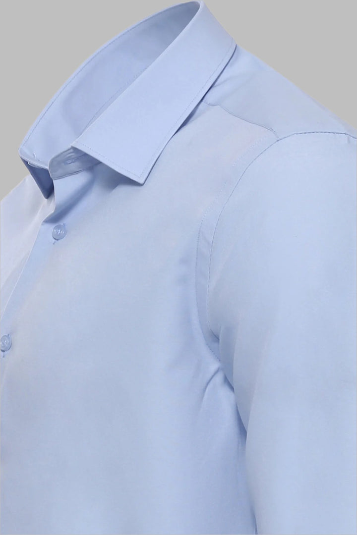 Camisa Azul Cielo Lisa Manga Larga Regular Fit - Wessi