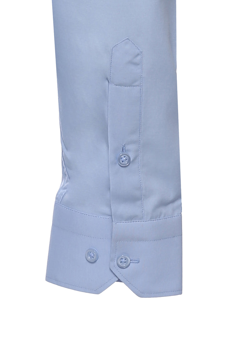 Sky Blue Plain Long Sleeves Regular Fit Shirt - Wessi