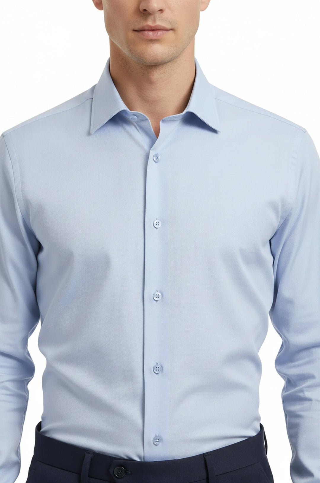 Camisa Azul Cielo Lisa Manga Larga Regular Fit - Wessi