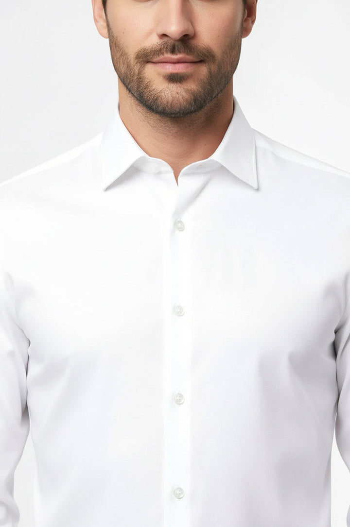 Camisa Slim Fit Crema Manga Larga - Wessi