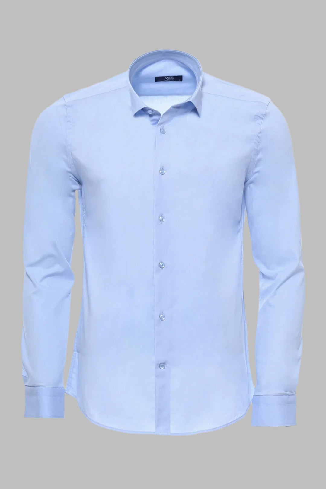 Sky Blue Slim-Fit Long Sleeve Shirt - Wessi