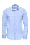 Sky Blue Slim-Fit Long Sleeve Shirt - Wessi