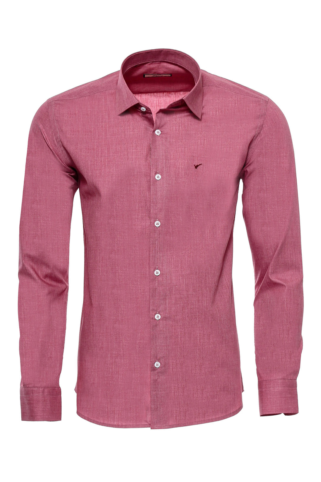 Camicia da uomo a maniche lunghe bordeaux vestibilità slim - Wessi