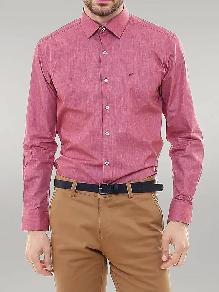 Camicia da uomo a maniche lunghe bordeaux vestibilità slim - Wessi