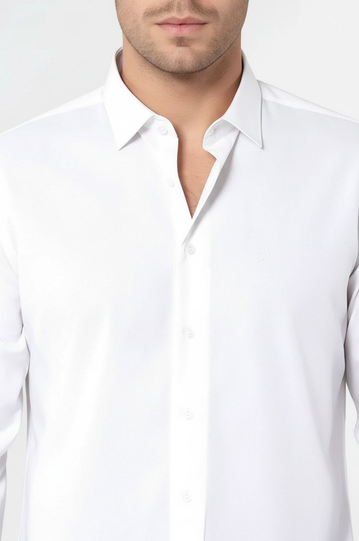 Camisa Slim Fit Crema De Polialgodón - Wessi