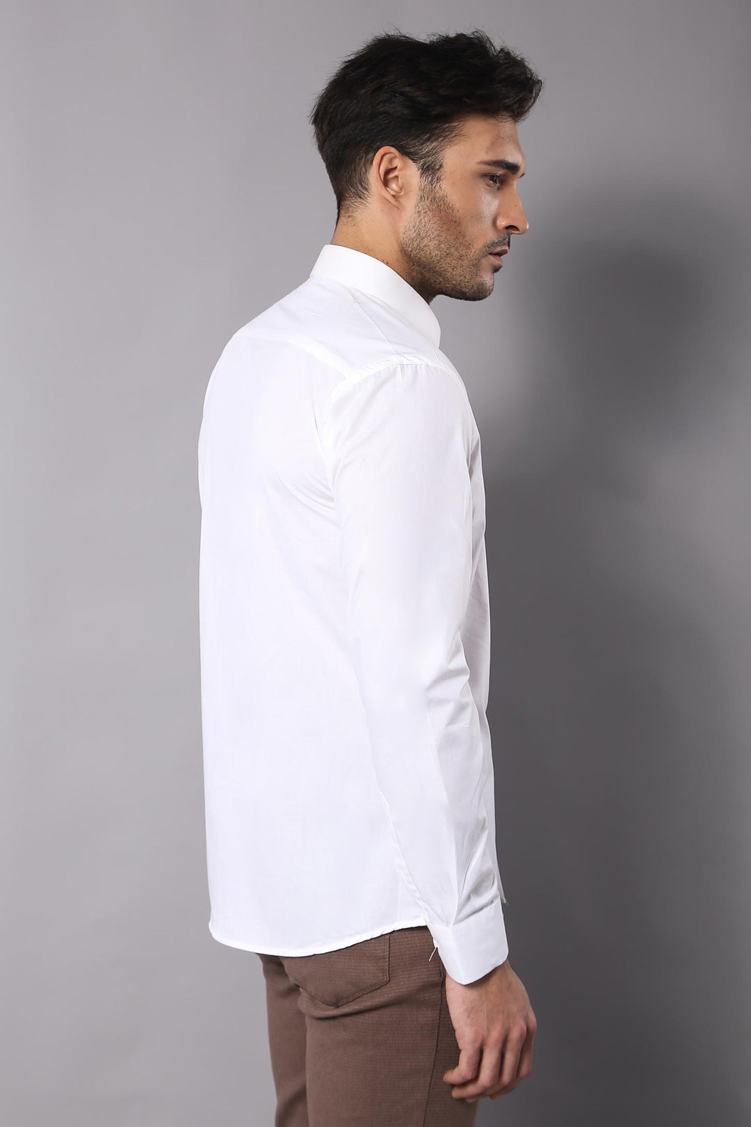 Camicia color crema slim fit in poli cotone - Wessi