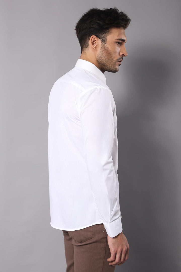 Camicia color crema slim fit in poli cotone - Wessi