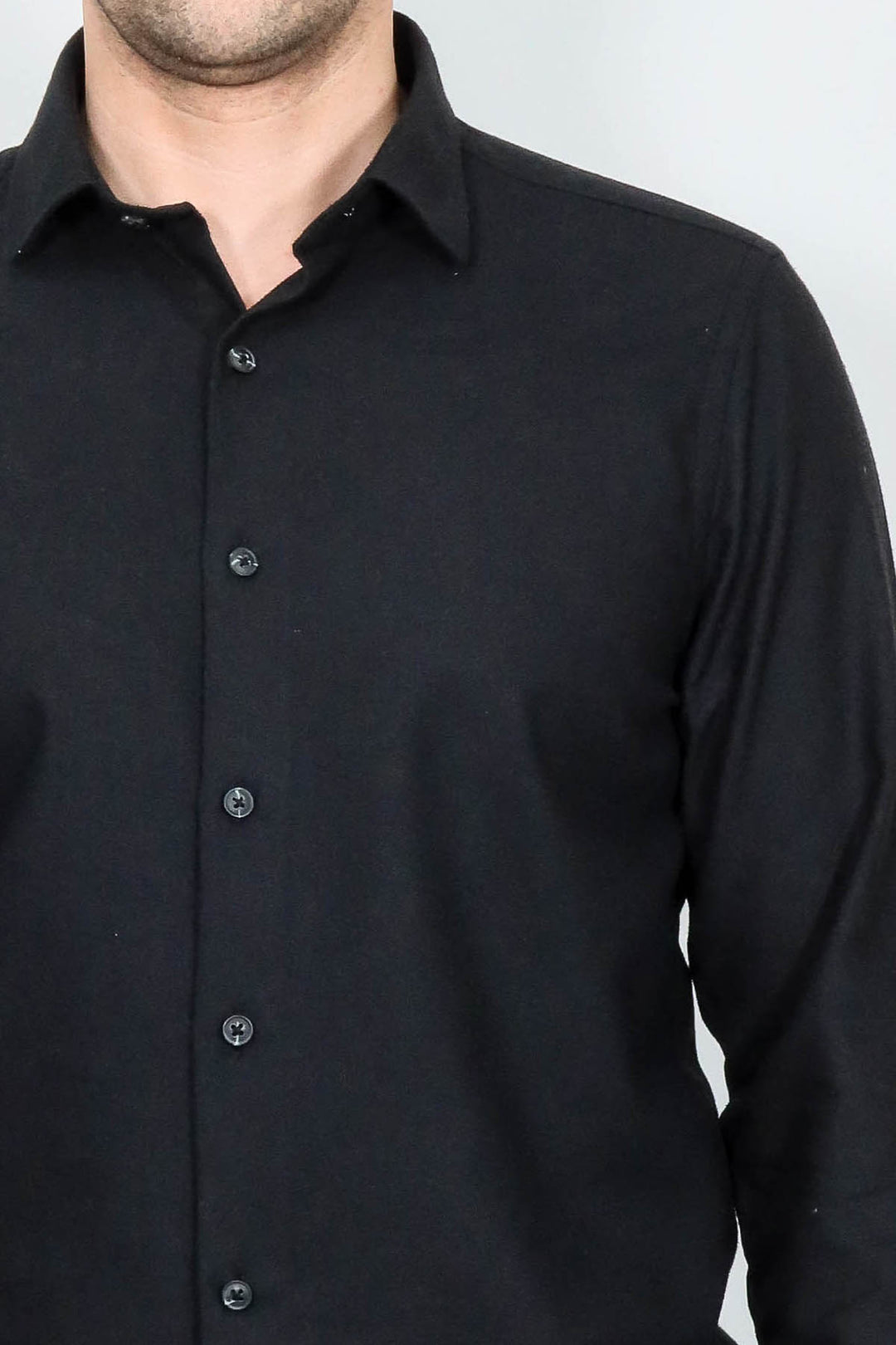Chemise Bûcheron Homme Noire Coupe Slim Unie - Wessi