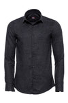 Slim Fit Plain Dark Grey Men Lumberjack Shirt - Wessi