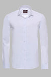 Oxford Patterned Long Sleeves Slim Fit White Men Shirt - Wessi