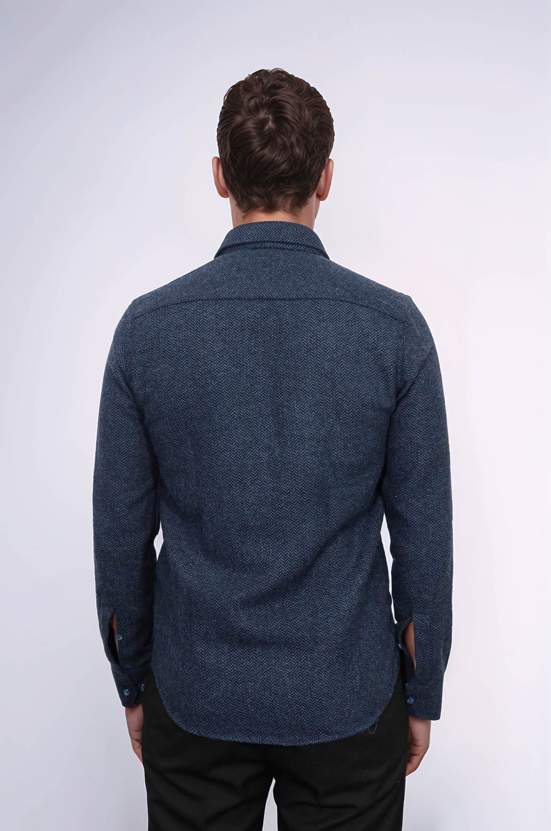 Winter Navy Blue Patterned Men's Lumberjack Shirt - Wessi
