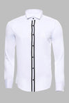 White Stand Collar Formal Shirt - Wessi