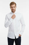 Camisa de esmoquin formal lisa con cuello levantado blanca - Wessi