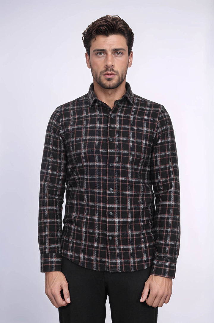 Chemise Bûcheron Homme Noir à Carreaux - Wessi