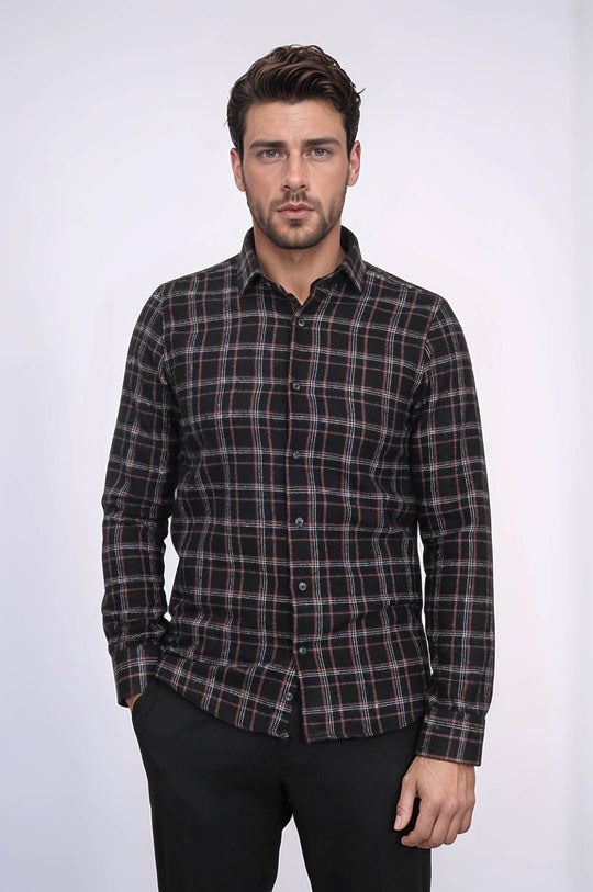 Chemise à carreaux terracotta homme Chemise à carreaux terracotta homme