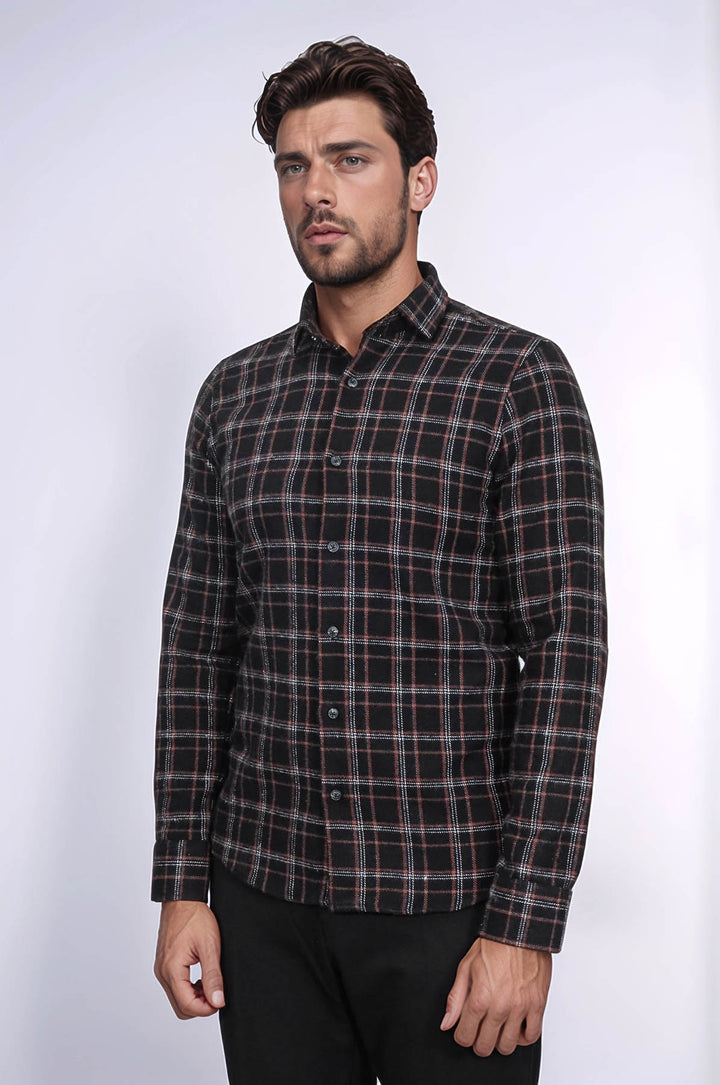 Chemise Bûcheron Homme Noir à Carreaux - Wessi