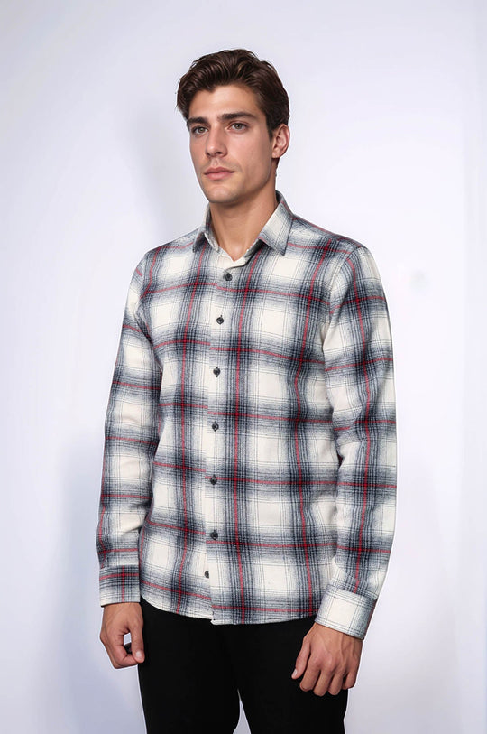 Camisa Leñador Cuadros Gruesos Gris Hombre - Wessi