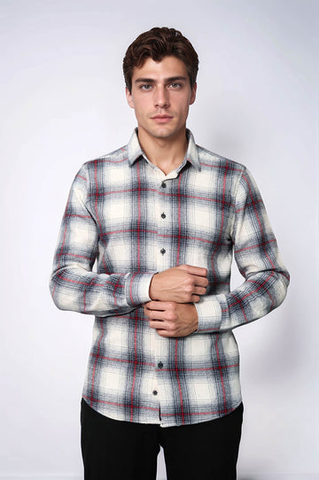 Camisa Leñador Cuadros Gruesos Gris Hombre - Wessi
