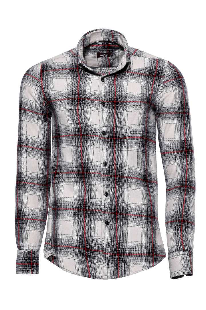 Thick Checked Grey Men Lumberjack Shirt - Wessi