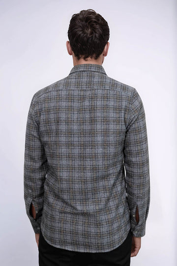 Клетчатая темно-серая мужская рубашка лесоруба - Wessi