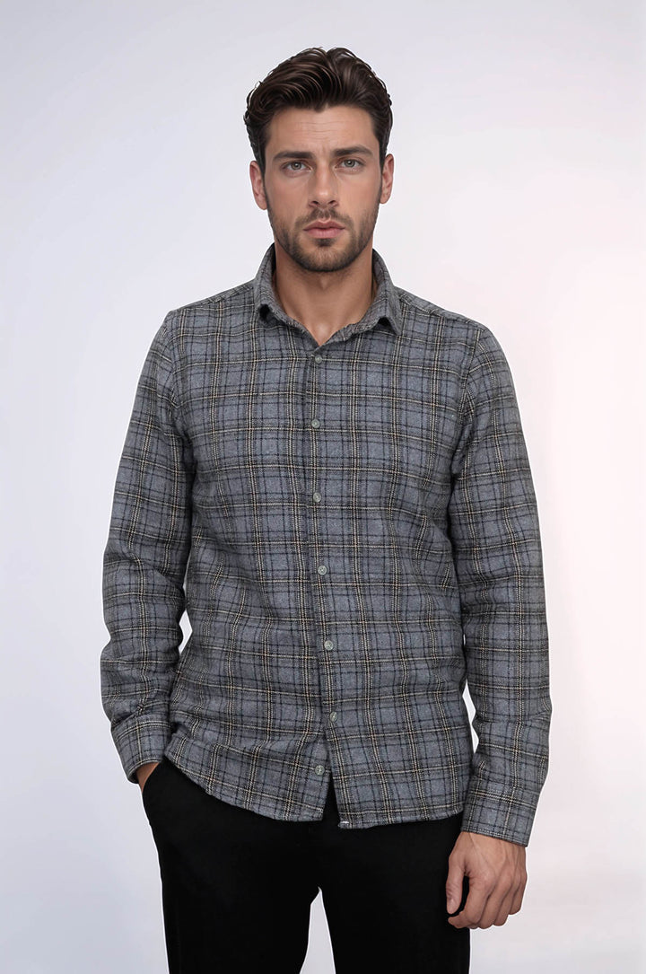 Camisa Lumberjack Hombre Cuadros Gris Oscuro - Wessi