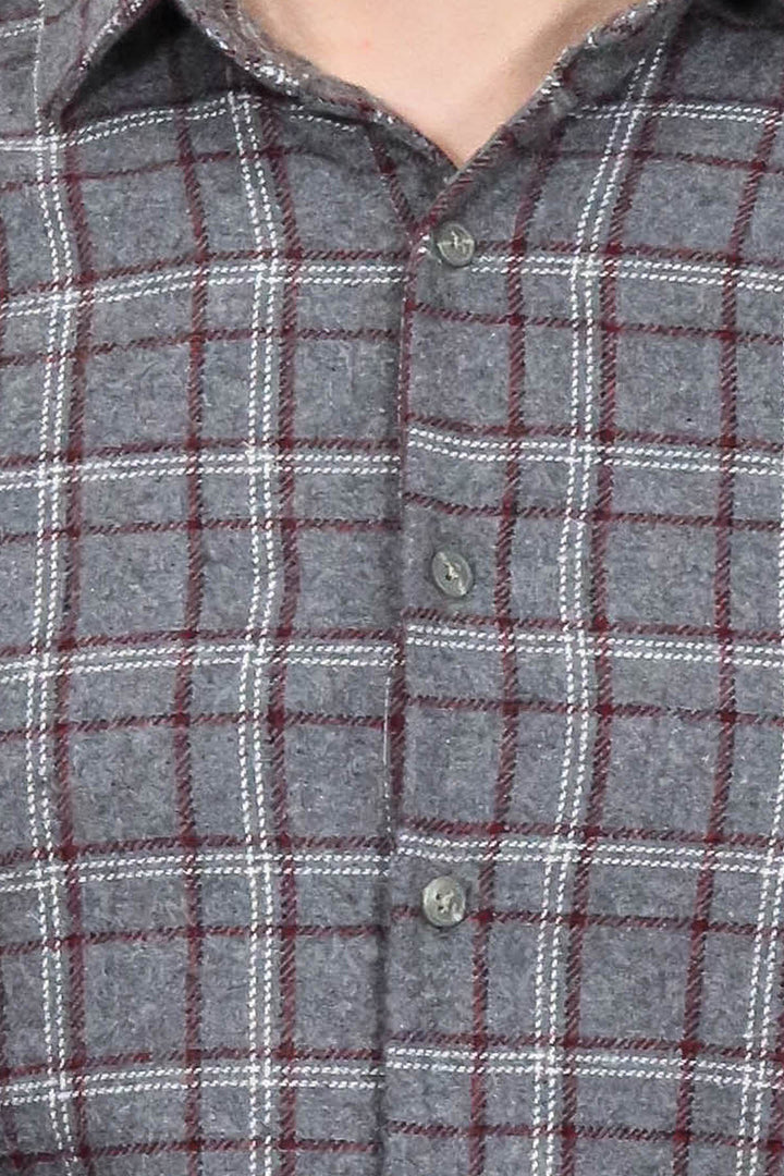 Camicia da boscaiolo da uomo grigia a quadri - Wessi