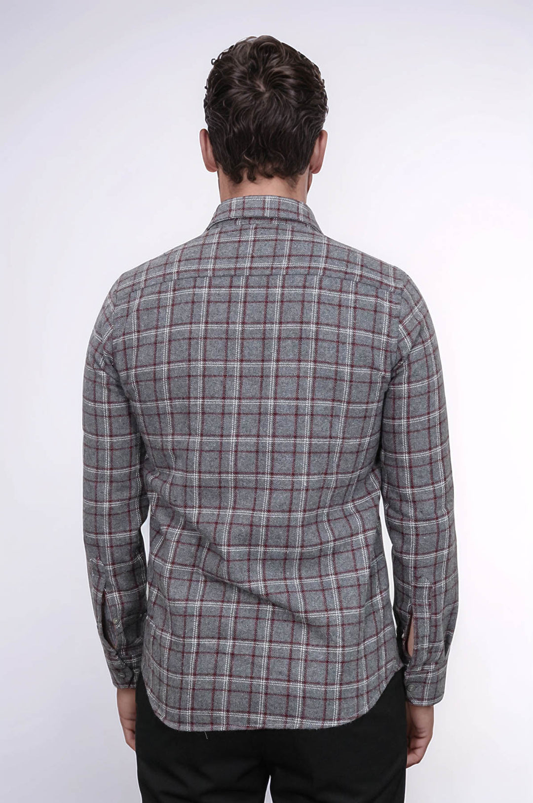 Camicia da boscaiolo da uomo grigia a quadri - Wessi
