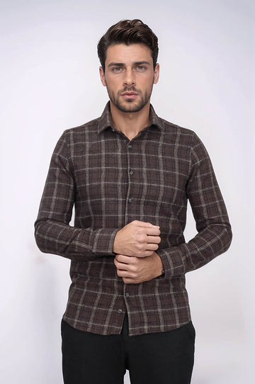 Checked Brown Men Lumberjack Shirt - Wessi